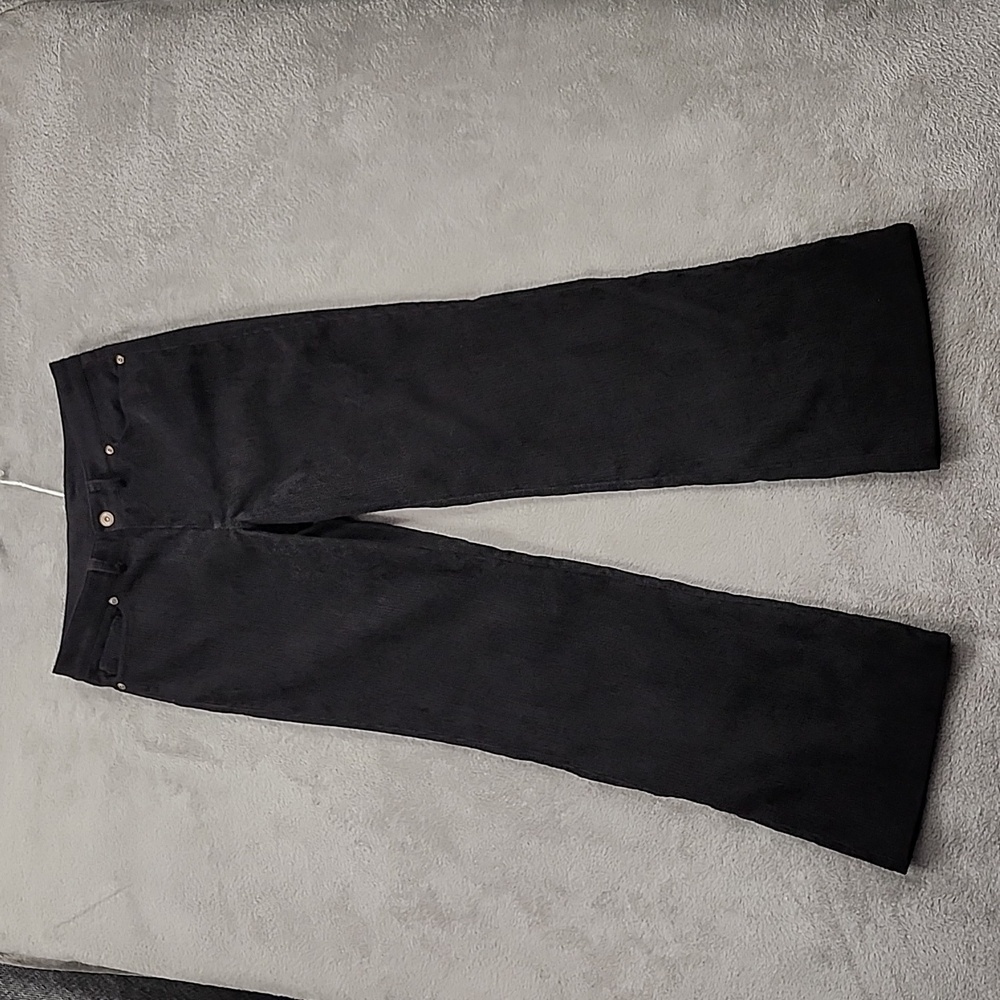 Tsunami Corduroy Pants Womens Size 10 Black Flare Leg Button Zip Closure